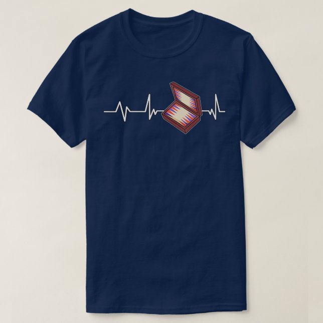 Backgammon Heartslag Backgammon Gift Backgammon T Shirt (Design framsida)