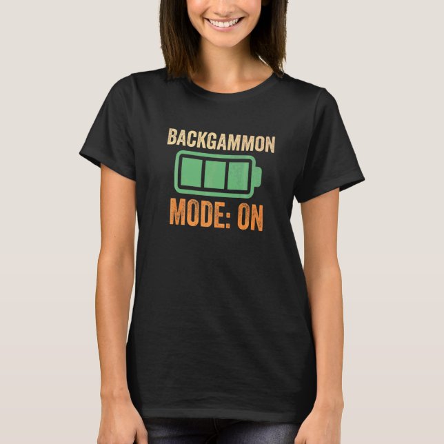 Backgammon-läge på batteri t shirt (Framsida)