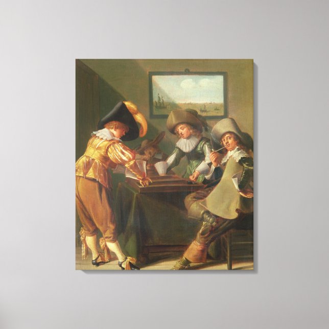 Backgammon Players, 1700-talet Canvastryck (Framsida)