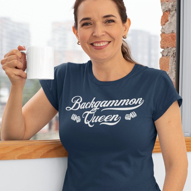Backgammon Queen Script T Shirt (Skapare uppladdad)