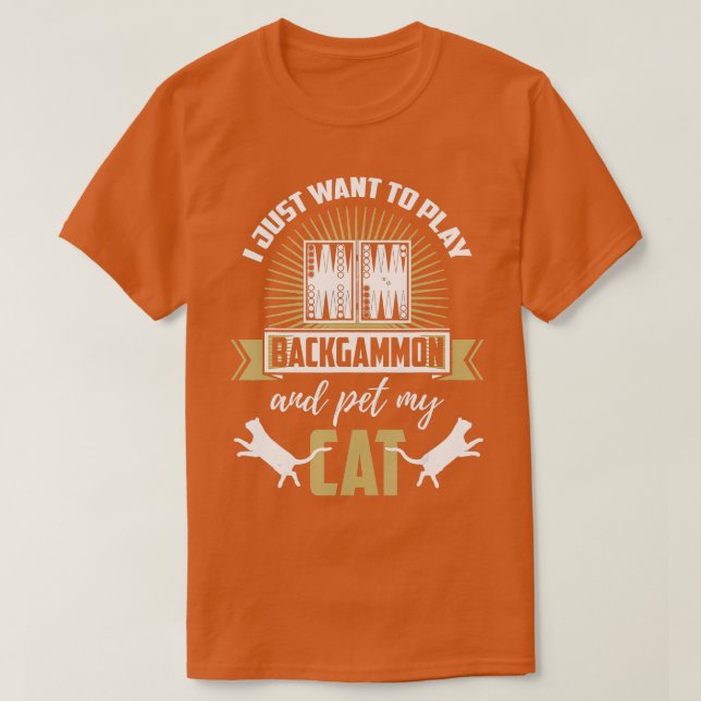Backgammon Shirt Funny Cat Lover Backgammon Player T (Design framsida)
