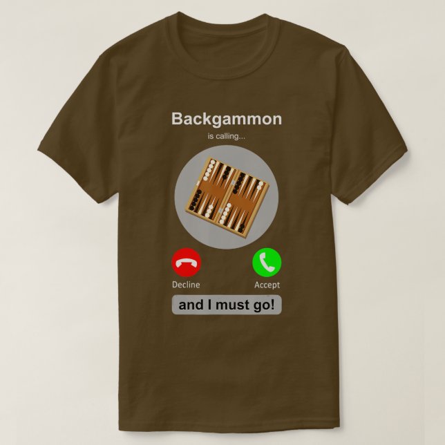 Backgammon Shirt Funny Mobil Call Backgammon Älska T (Design framsida)