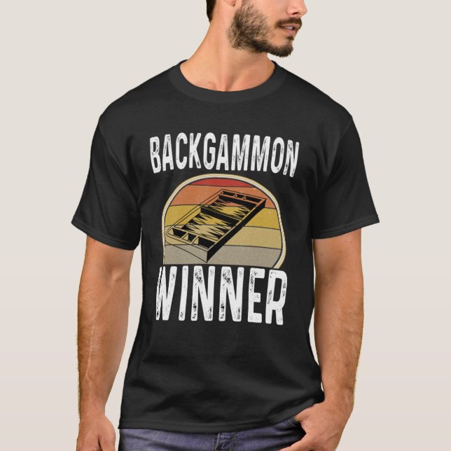 Backgammon Winner Dice Game Player Winning Saming T Shirt (Framsida)