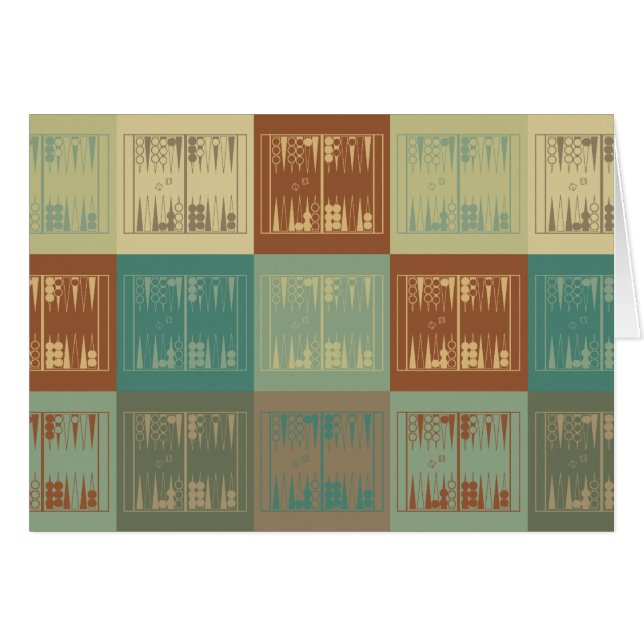 Backgammonpopkonst Hälsningskort (Framsidan Horizontal)