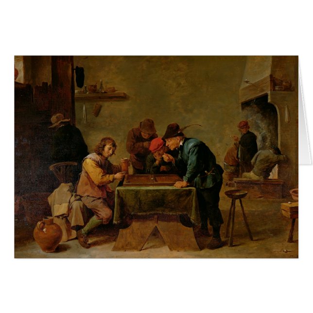 Backgammonspelare, c.1640-45 hälsningskort (Framsidan Horizontal)