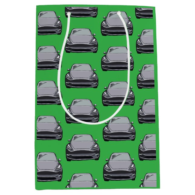 Backgrou med ljusa Grått Electric Fordon SUV Grönt (Framsidan)