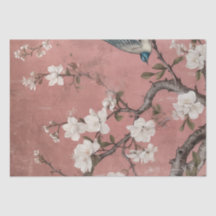 Background Chinoiserie Dusty Rosa Cherry Blommar B