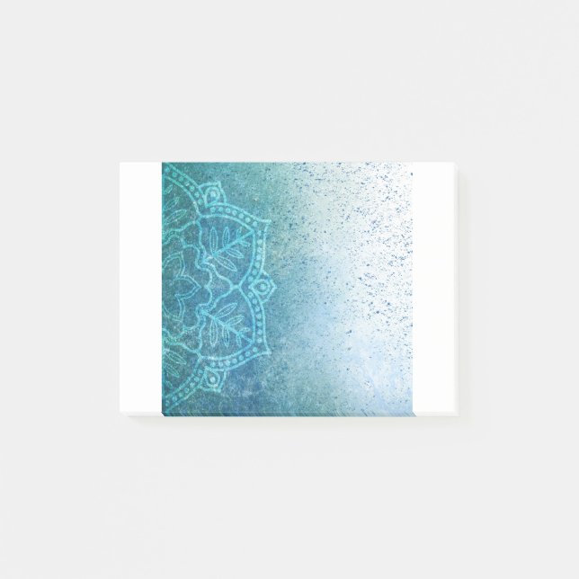 Background Mandala Grunge Pattern Text Green Post-it Block (Framsida)