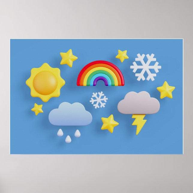 Background Rainbow Grattis på födelsedagen Poster (Framsidan)