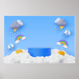 Background Rainbow Grattis på födelsedagen Poster