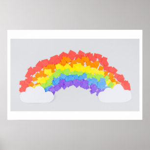 Background Rainbow Grattis på födelsedagen Poster