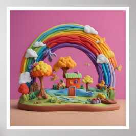 Background Rainbow Grattis på födelsedagen Poster