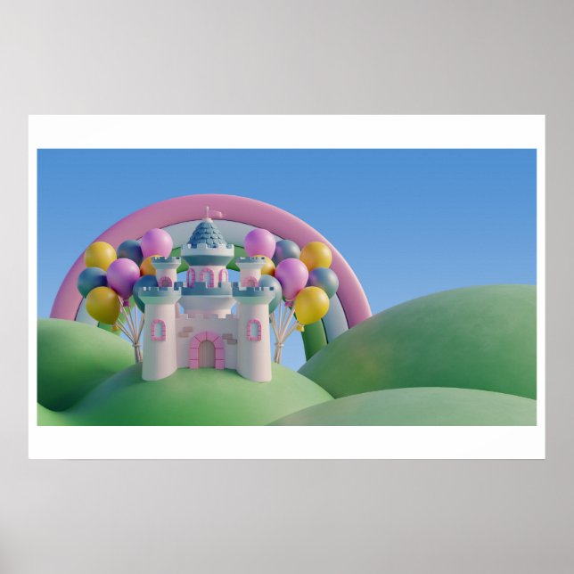 Background Rainbow Grattis på födelsedagen Poster (Framsidan)