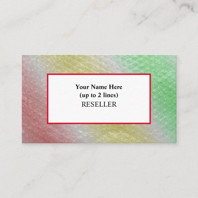Background Reseller Bright Parol Bubble Wrap Backg Visitkort (Framsida)