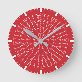 Background Round Clock för scarlet Red Crochet Cha Rund Klocka