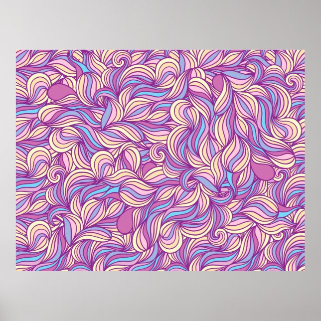 Background with abstract doodle waves  poster (Framsidan)