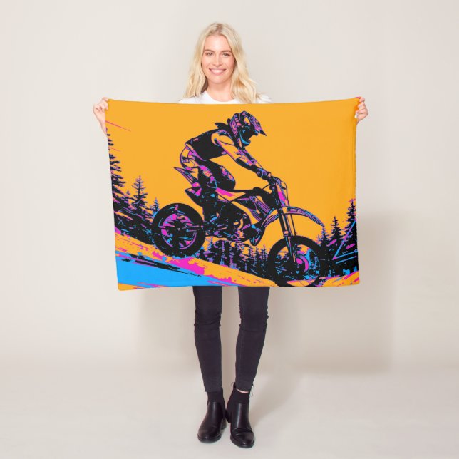 Backhillest Ridare - Motocrossförare Fleecefilt (På plats)