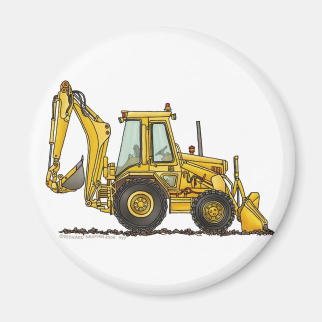 Backhoe Digger Loader Construction Magnets Magnet (Framsidan)