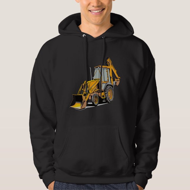 Backhoe Excavator Construction Operator Heavy Equi Hoodie (Framsida)