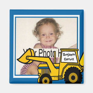 Backhoe-foto för bygg-Roligt Magnet