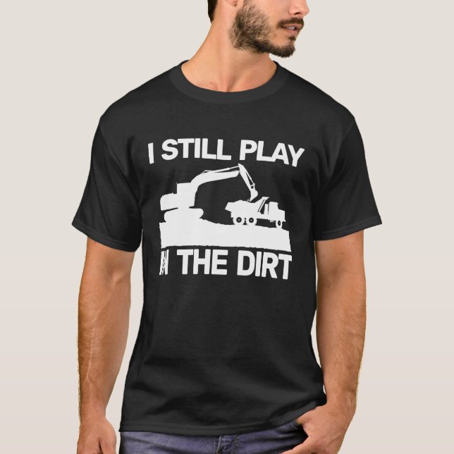 backhoe heavy work  for men construction equipment t shirt (Framsida)