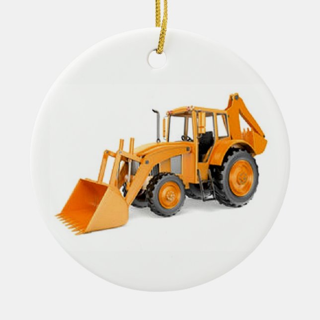 Backhoe Julgransprydnad Keramik (Framsidan)