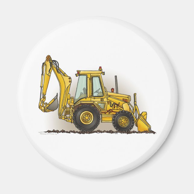 Backhoe Round Magnet (Framsidan)