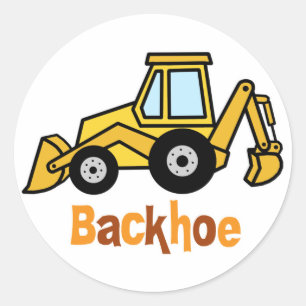Backhoe Runt Klistermärke