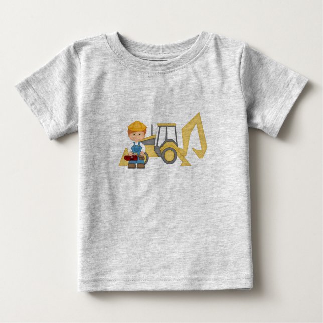 Backhoe Tractor Tee Shirt (Framsida)