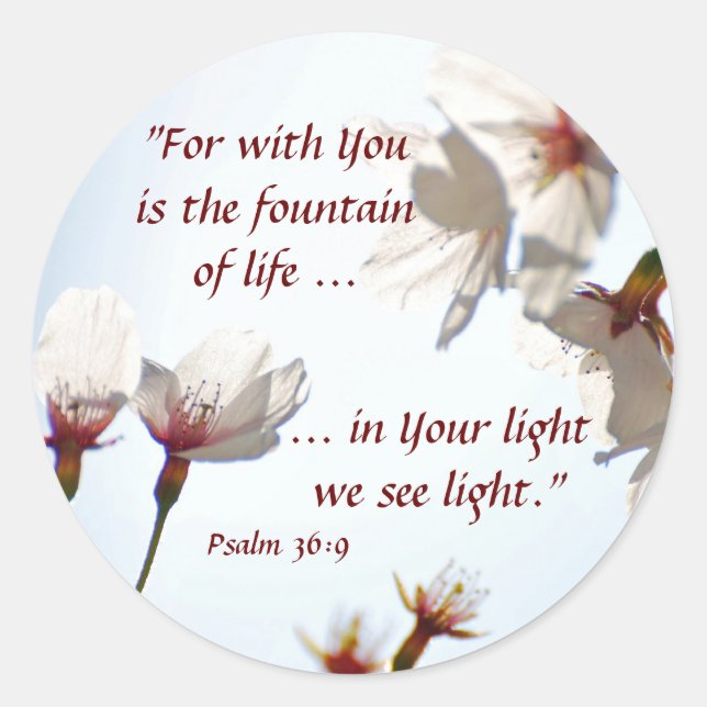 Backlit Cherry Blommars 2 Runt Klistermärke (Framsida)