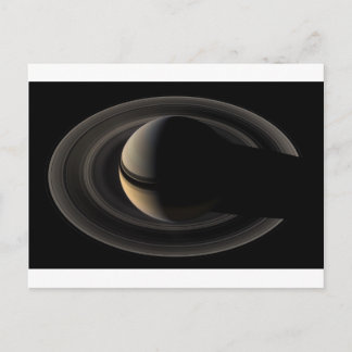 Backlit Saturn from Cassini Orbiter Vykort