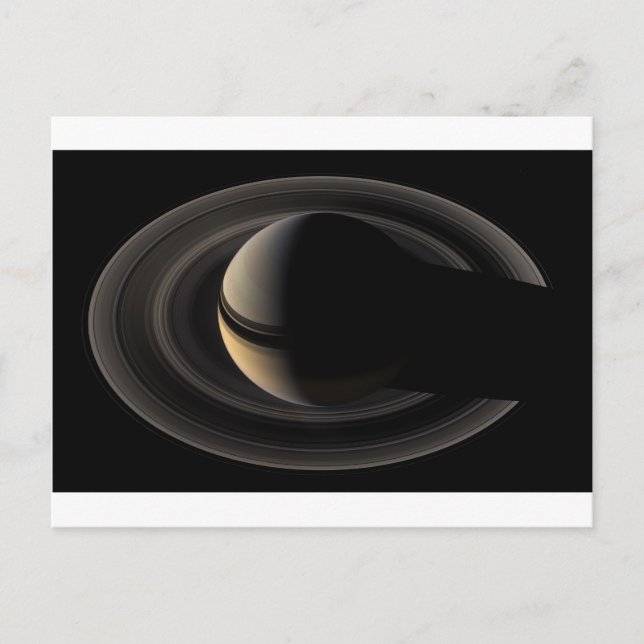Backlit Saturn from Cassini Orbiter Vykort (Framsida)