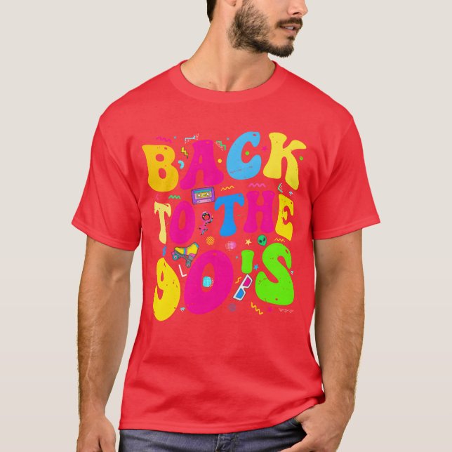 Backohe 90-tals kostymfest Retro rolig T Shirt (Framsida)