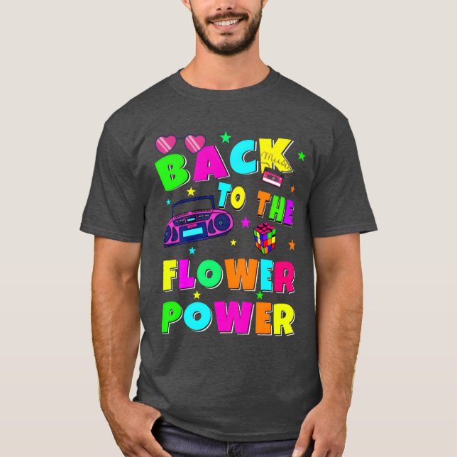 Backohe Flower Power familj T Shirt (Framsida)