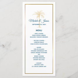 Bäckonsbröllop vid Tropical Blue Guld Handflatan T Meny