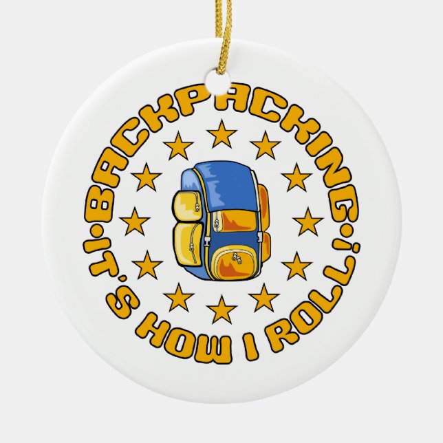 BACKPACING-ornament Julgransprydnad Keramik (Framsidan)