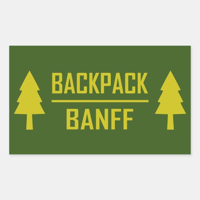 Backpack Banff Rektangulärt Klistermärke (Framsida)