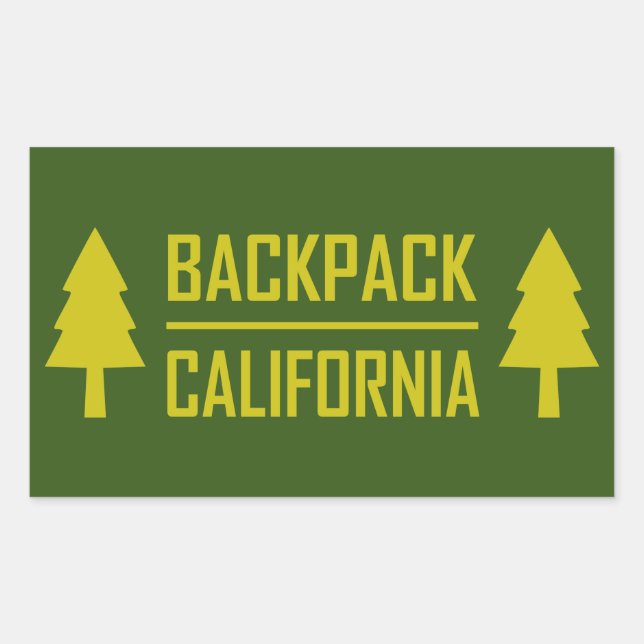 Backpack California Rektangulärt Klistermärke (Framsida)