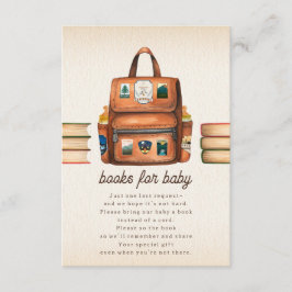 Backpack + Flaskor Baby Shower Bok Request Tilläggskort