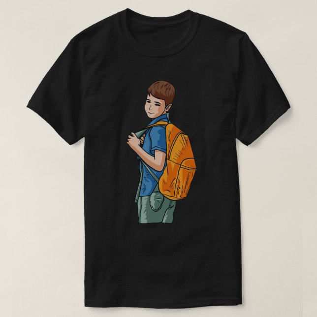 Backpack för skolbarn t shirt (Design framsida)
