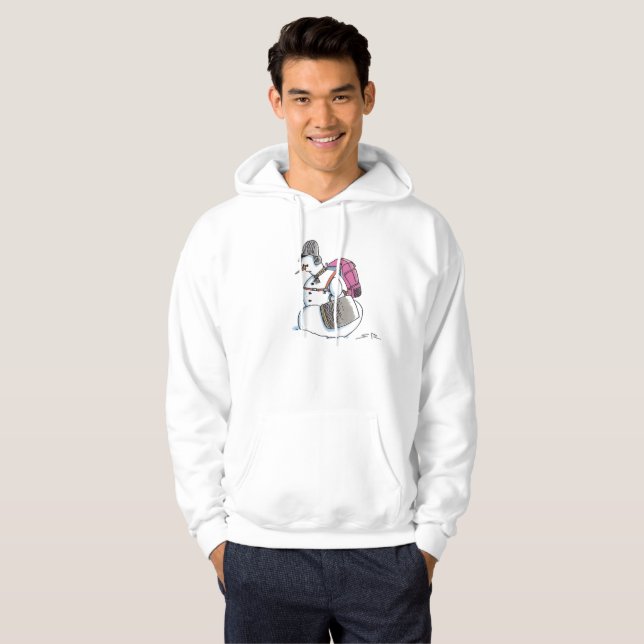 Backpack Snögubbe hoodie (Hel framsida)