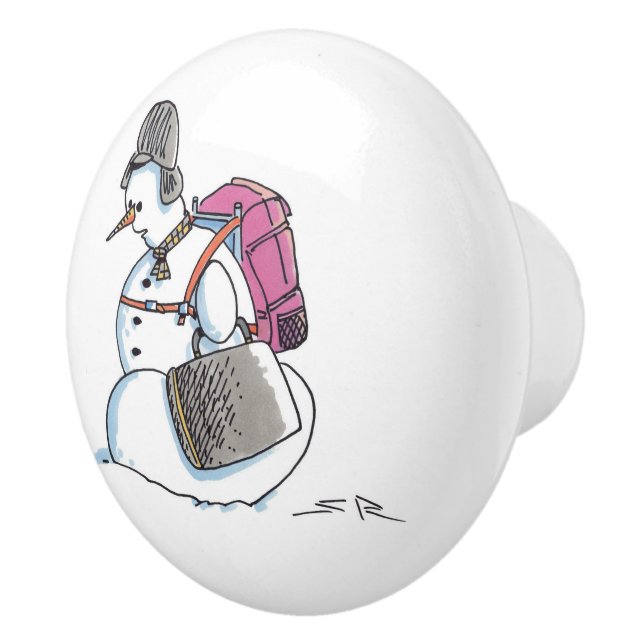 Backpack Snögubbe keramisk knopp (Höger)