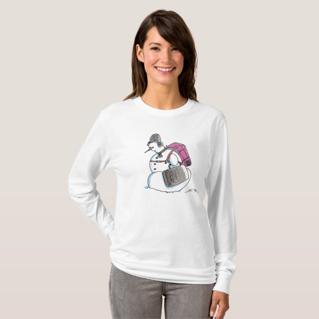 Backpack Snögubbe långärmad shirt T (Hel framsida)