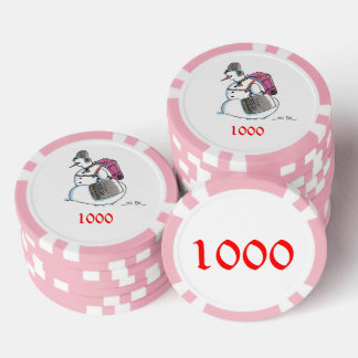 Backpack Snögubbe rosa 1000 stripe-poker chip Poker Marker