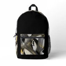 Backpack Trend Abstrakt Art Black White Guld