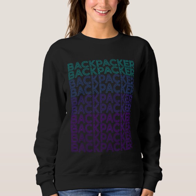 Backpacker Backpacking Retro Travel T Shirt (Framsida)