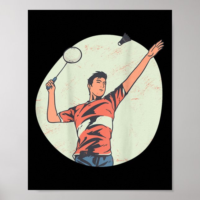 Backprint Badminton And Shuttle  Poster (Framsidan)