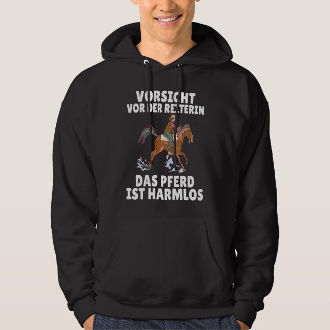 Backprint Beware of the rider the horse is harmles Hoodie (Framsida)