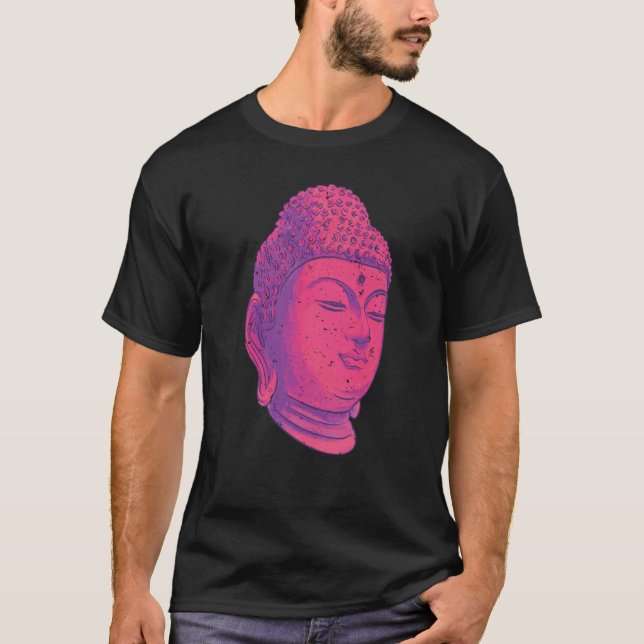 Backprint Buddha head holiness and chakra T Shirt (Framsida)