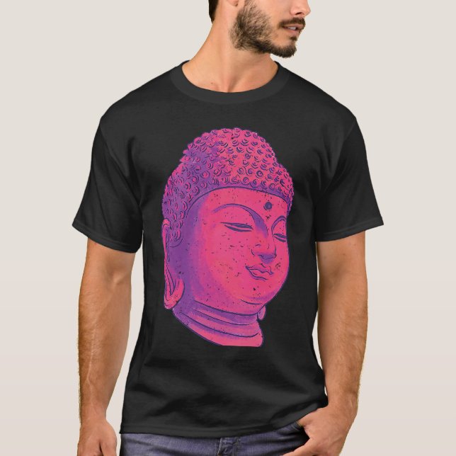 Backprint Buddha head holness och chakra T Shirt (Framsida)
